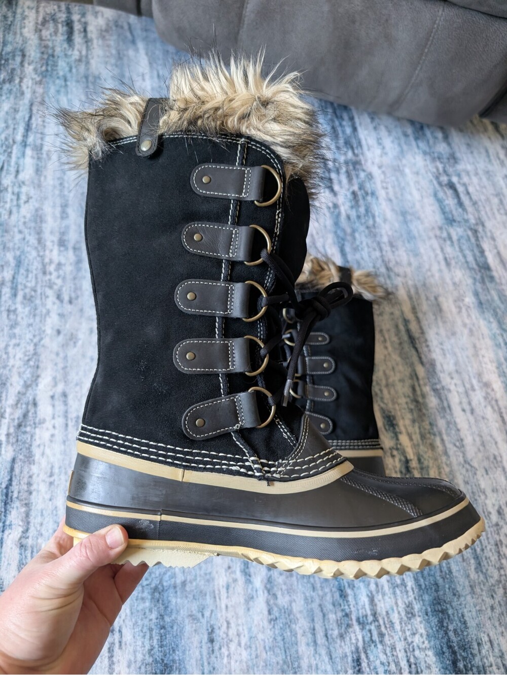 SOREL Joan Of Arctic Boots Womens Size 11  Waterproof Snow Rain Winter Faux Fur - Picture 14 of 16